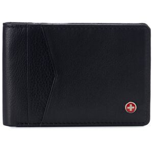 Alpine Swiss Mens Slimfold Wallet RFID Safe Bifold Genuine Leather ID Window